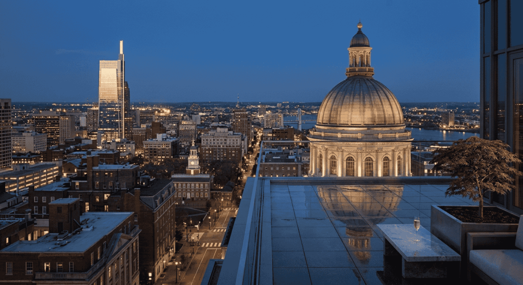 Luxury skyline of Philadelphia at dusk - Edita Lux Holidays curated travel